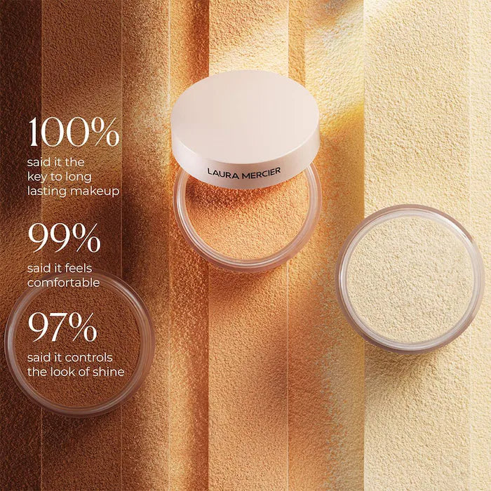 Laura Mercier Divinely Flawless Translucent Loose Setting Powder & Puff Set- Talc Free Ultra Blur