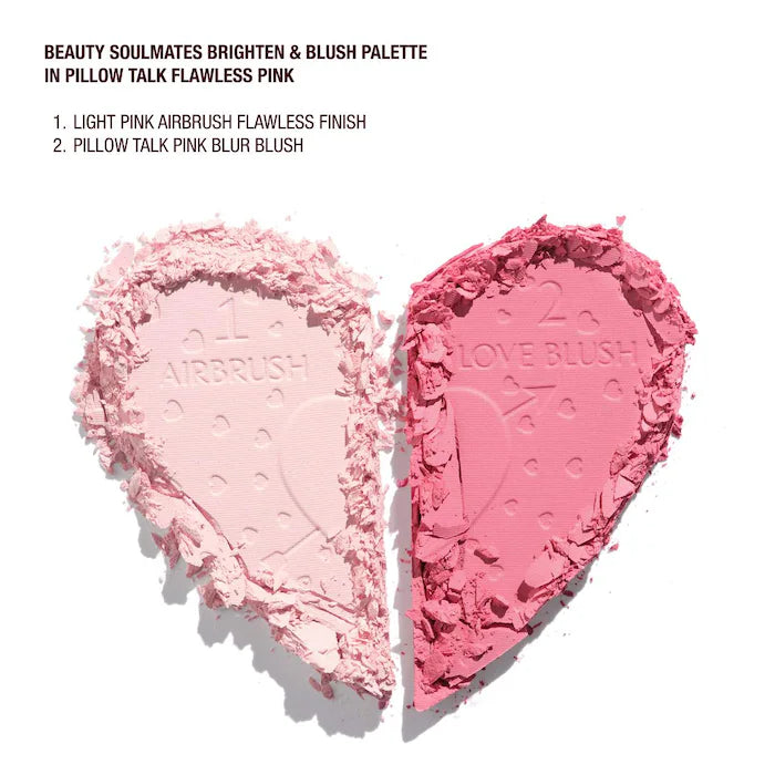 Charlotte Tilbury Pillow Talk Beauty Soulmates Airbrush Flawless Finish Brightening and Blush Powder Palette