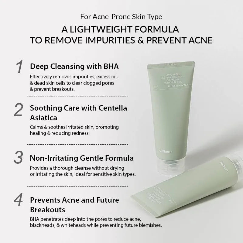 CELIMAX Ji Woo Gae Cica BHA Acne Foam Cleansing