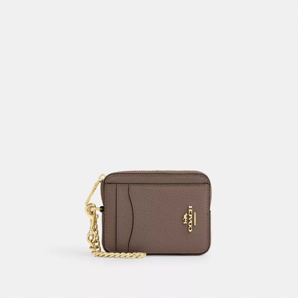 Coach Zip Card Case Darkstone