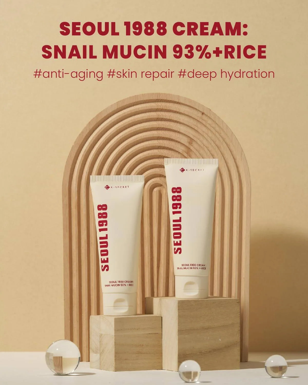 K-Secret - Seoul 1988 Cream: Snail Mucin 93% + Rice