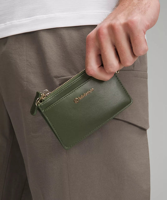 Lululemon Cactus Material Card Case/ Barracks Green/Gold