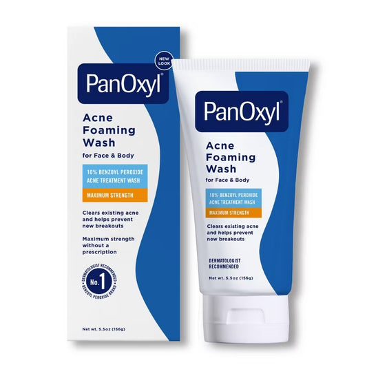 PanOxyl Maximum Strength Antimicrobial Acne Foaming Wash for Face and Body 1oz