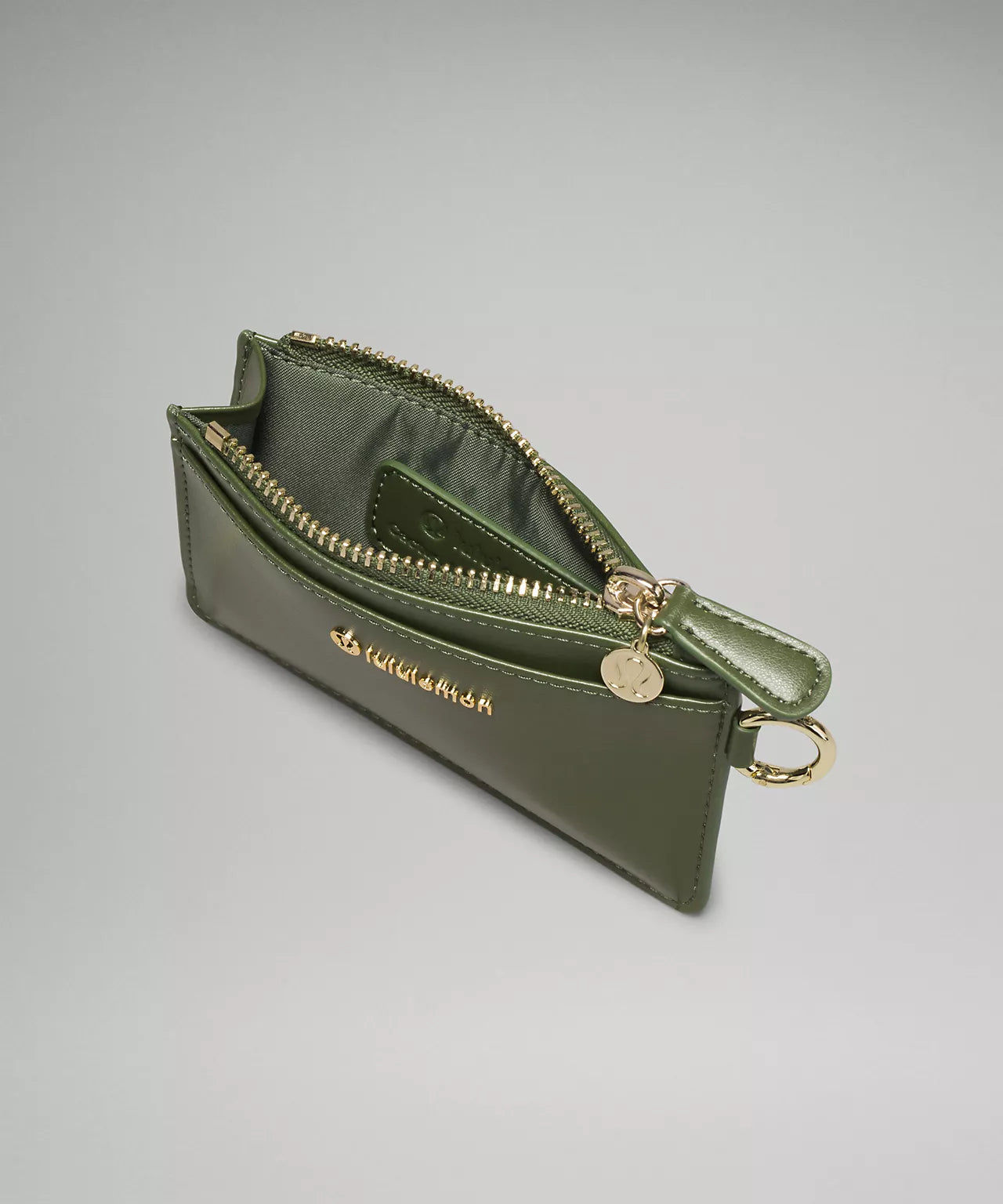 Lululemon Cactus Material Card Case/ Barracks Green/Gold