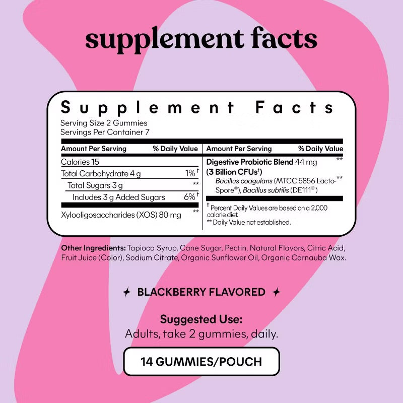 Lemme Debloat Daily Digestive Probiotic Vegan Gummies - 14ct