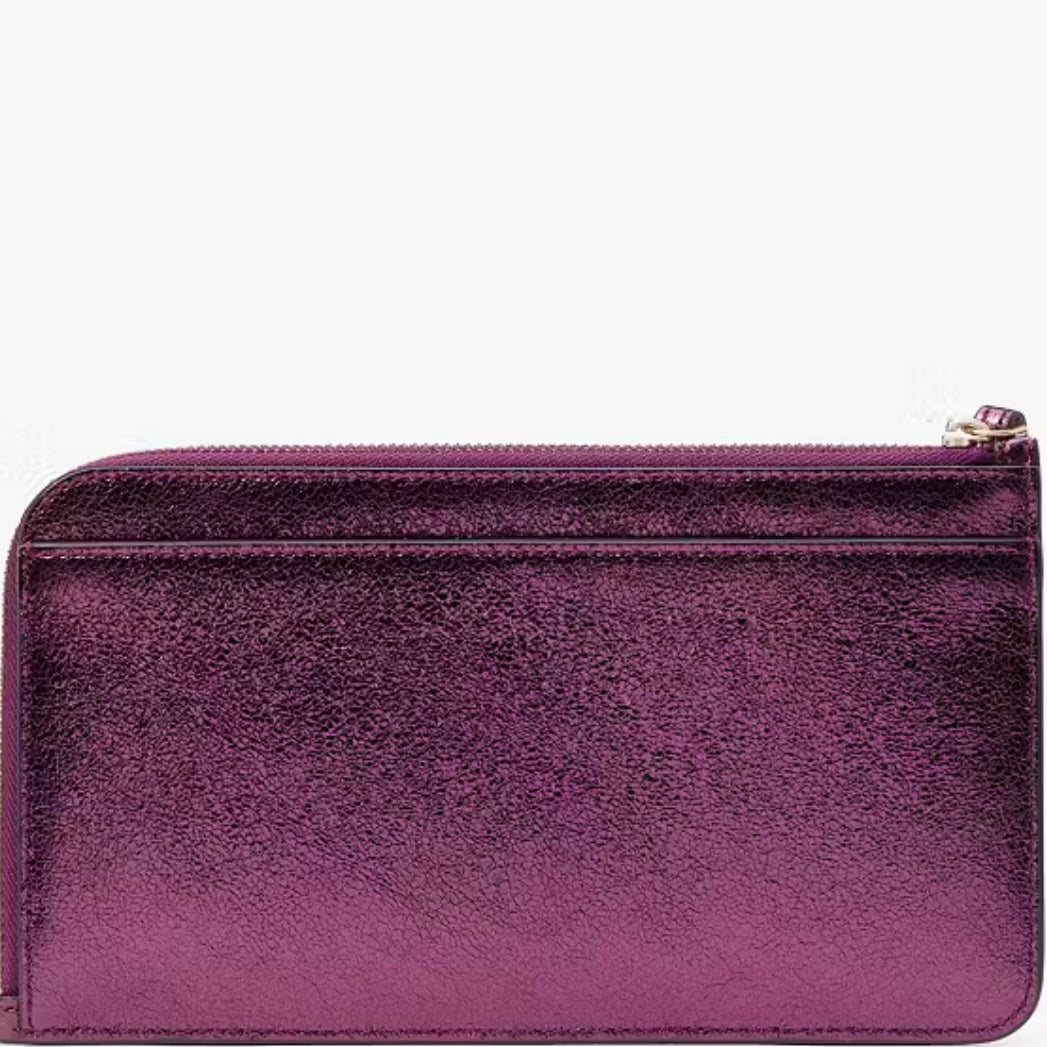 Kate Spade Lucy Metallic Medium L-zip Wristlet