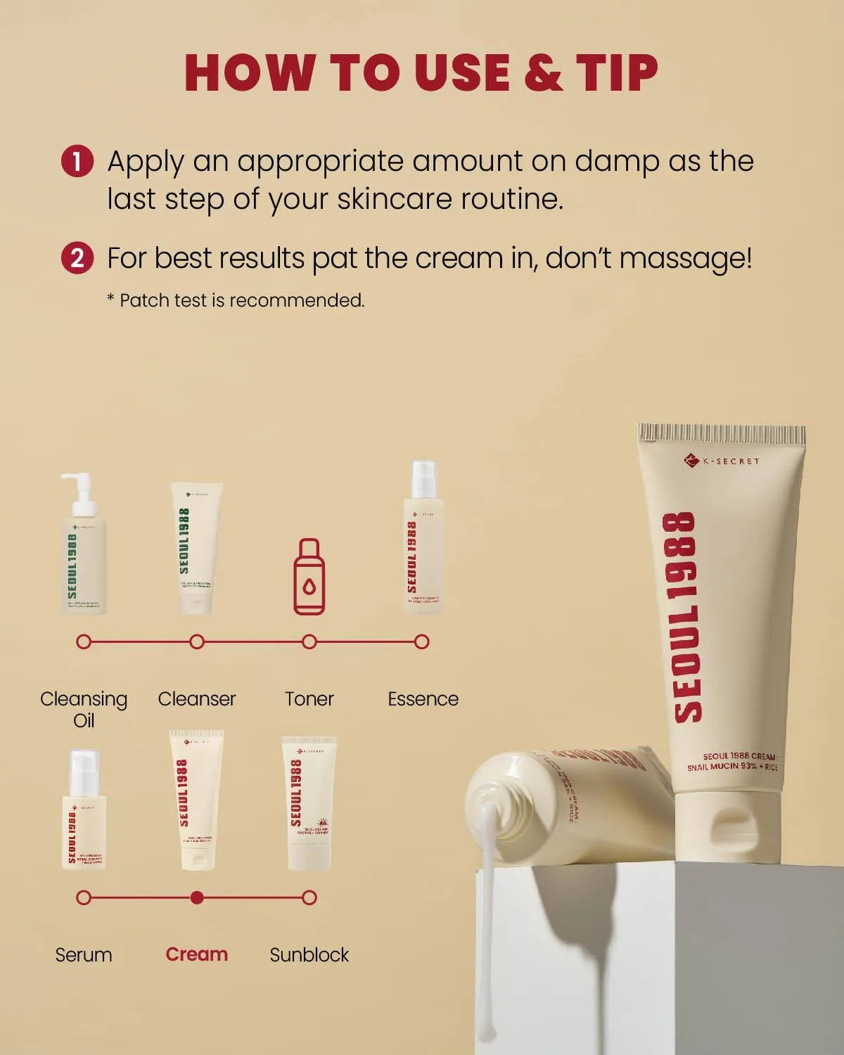K-Secret - Seoul 1988 Cream: Snail Mucin 93% + Rice