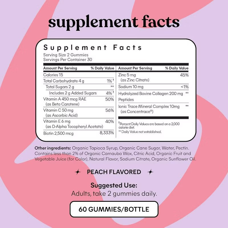 Lemme Glow Collagen Hair Skin & Nails Gummies