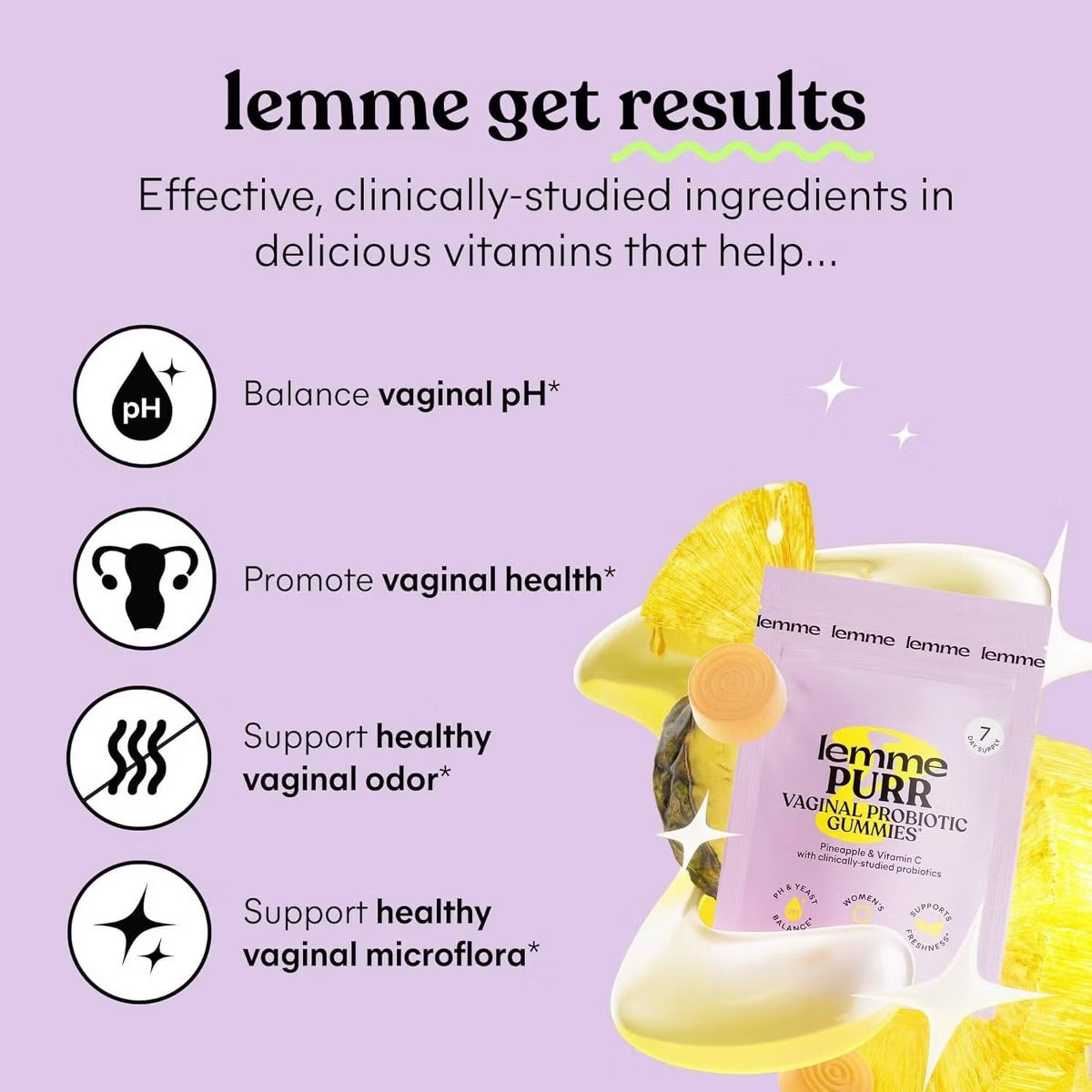 Lemme Purr Vegan Vaginal Probiotic Gummies - 14ct