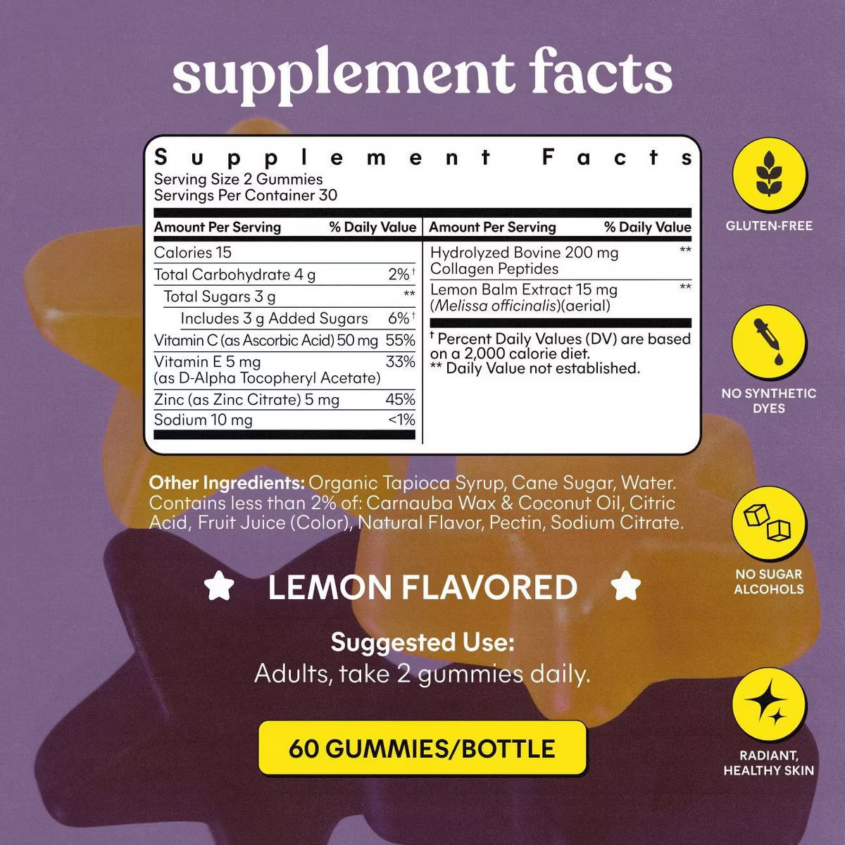Lemme Starface Healthy Skin Gummies - Lemon Flavored