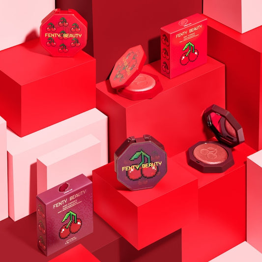 Fenty Beauty Cherry Mouth 3-Piece Lip Set + Pouch
