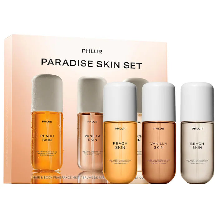 Phlur Paradise Skin Hair and Body Fragrance Mist Set