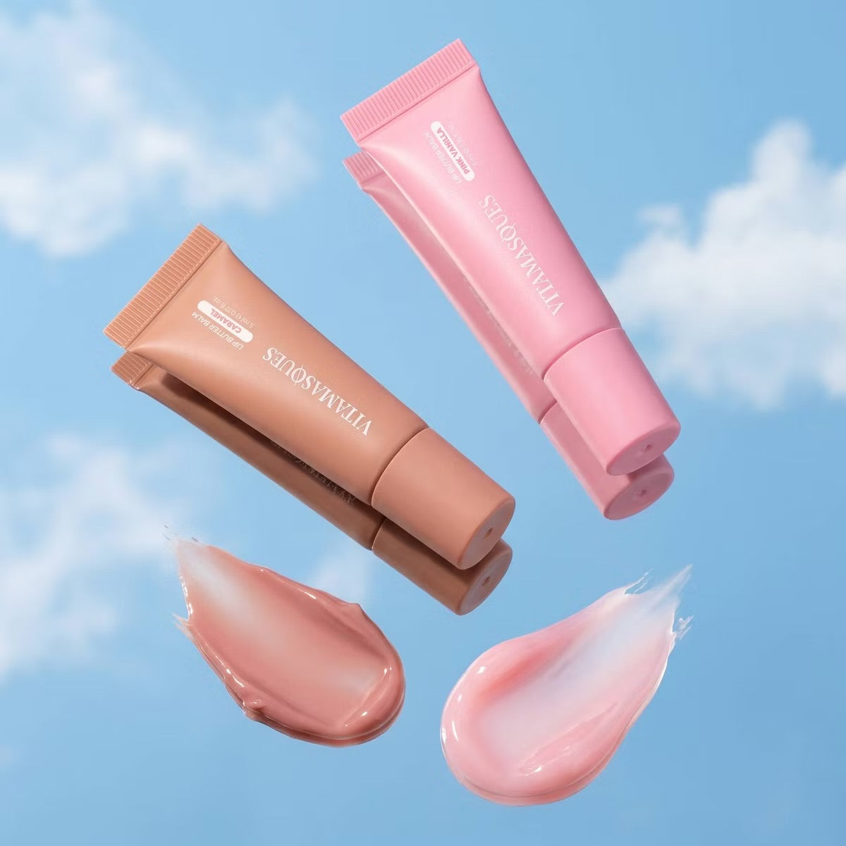 Vitamasques Lip Butter Balm Plump & Repair Mini Duo - Caramel + Pink Vanilla
