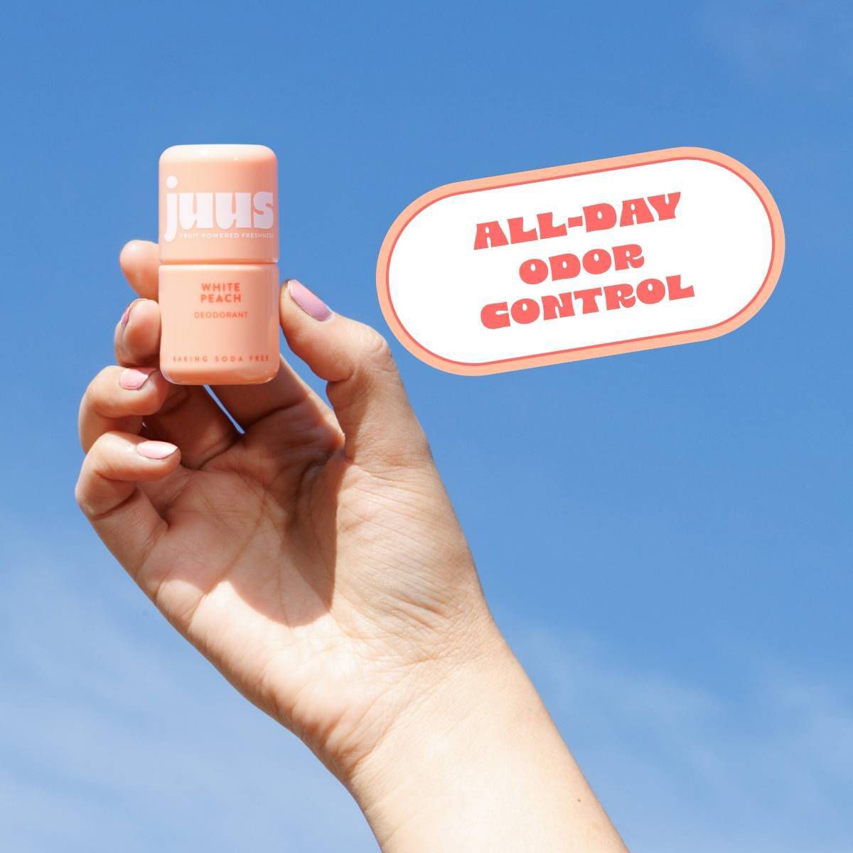 Juus Aluminum-Free Mini Serum Travel Size Deodorant Stick - White Peach - 0.35oz