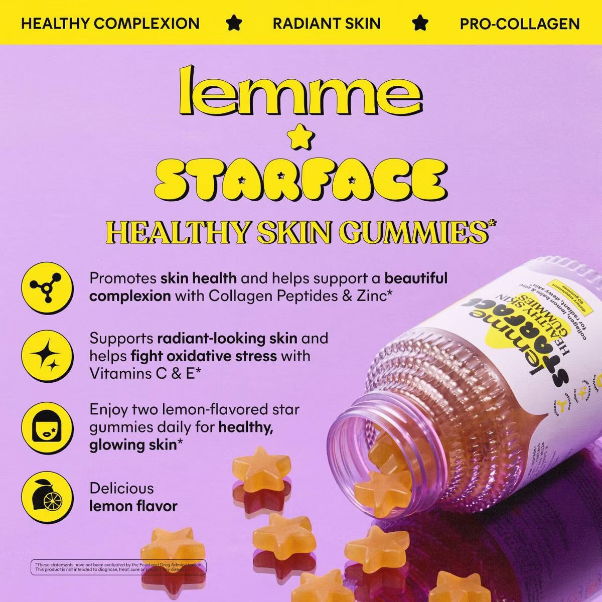 Lemme Starface Healthy Skin Gummies - Lemon Flavored