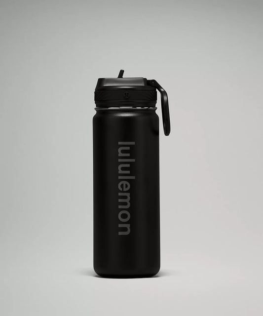 Lululemon Back to Life Sport Bottle 18oz Straw Lid Black