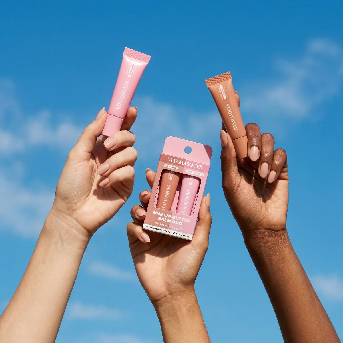 Vitamasques Lip Butter Balm Plump & Repair Mini Duo - Caramel + Pink Vanilla