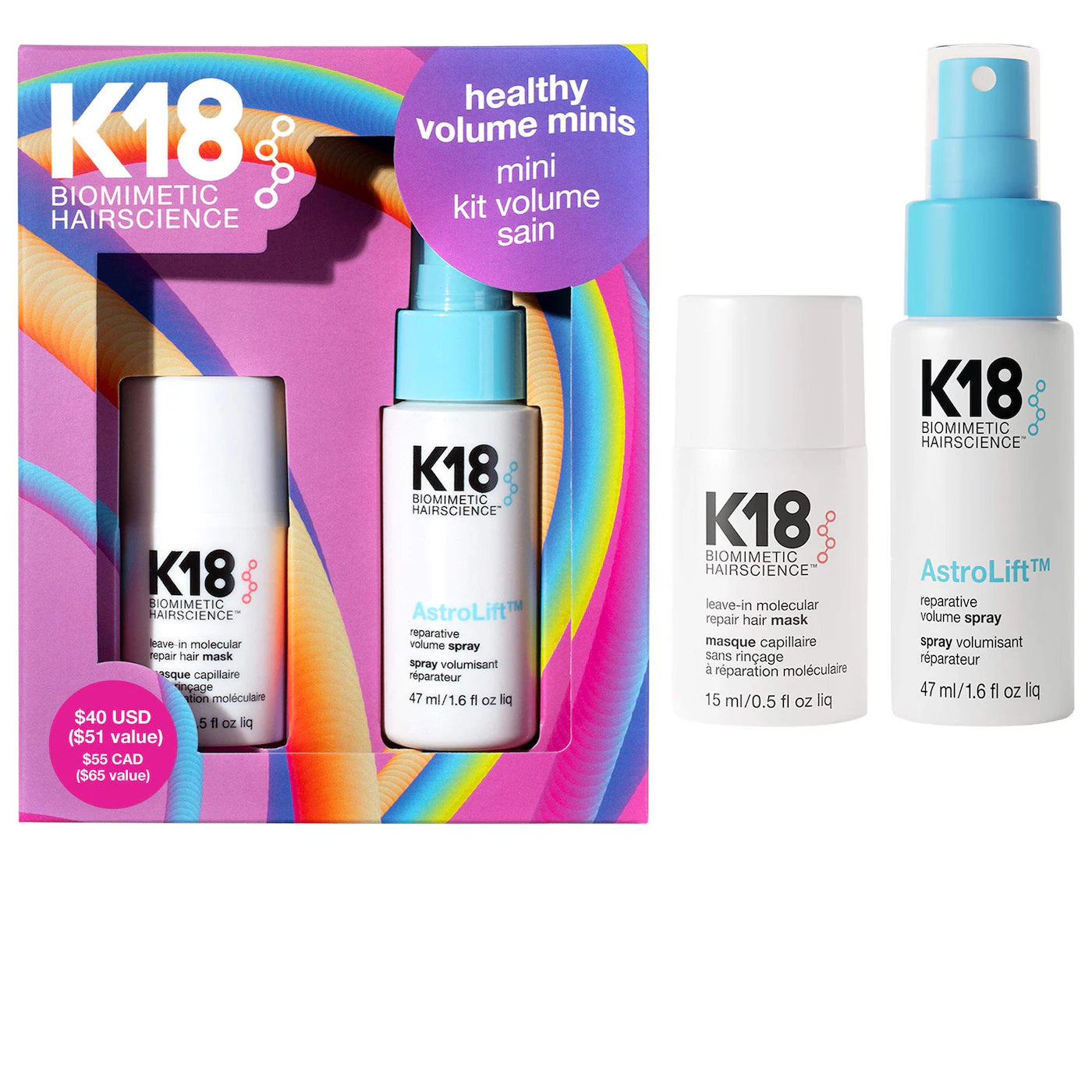 K18 Biomimetic Healthy Volume Minis Hair Gift Set