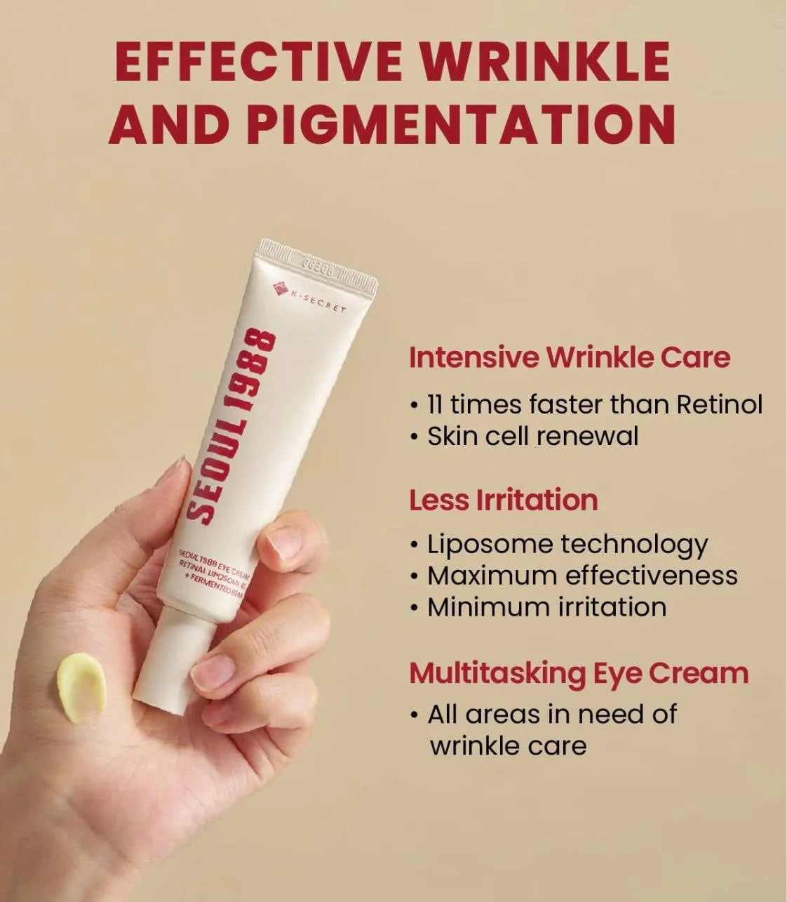 K-Secret Seoul 1988 Eye Cream : Retinal Liposome 4% + Fermented Bean