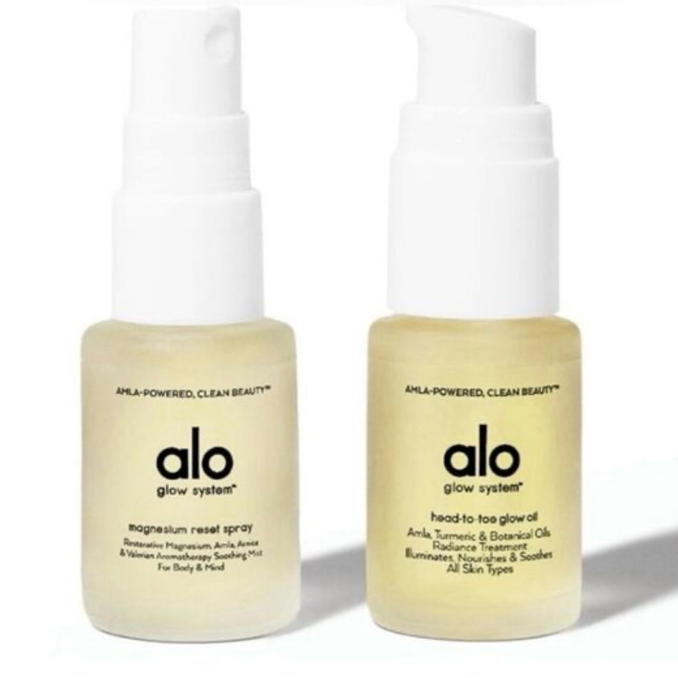 Alo Best Sellers Mini Dúo Magnesium Reset Spray and Head-to-toe Glow Oil